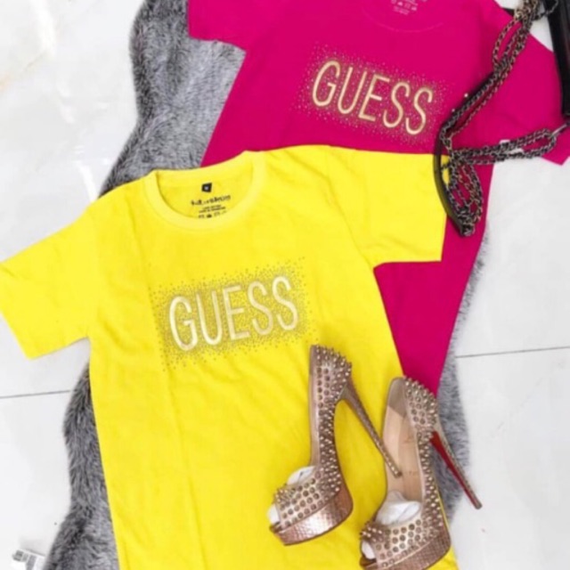  Kaos  GUESS  BLING BLING SWAROVSKI BLTEE BRANDED TEE 