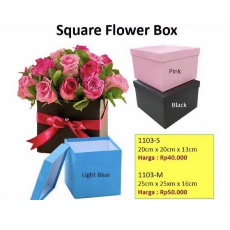 

Square Flower Box Kotak Bloombox 1103S Hardbox Bunga Hampers Barang Florist Supply Sistsini