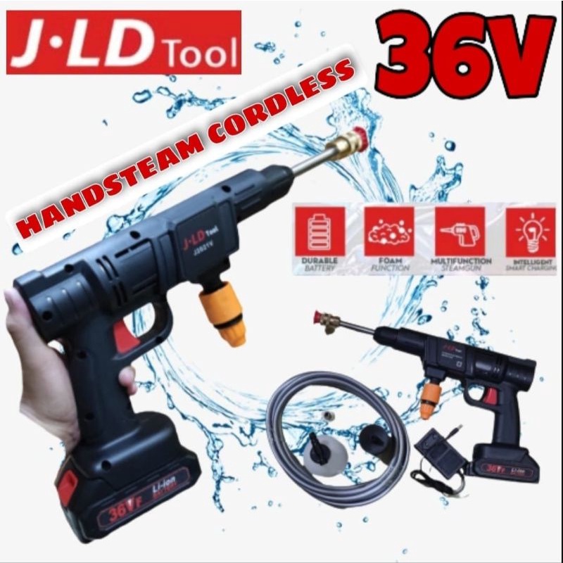 CANGGIH MESIN CUCI STEAM 36V JLD TOOLS JET CLEANER BATERAI 32BAR