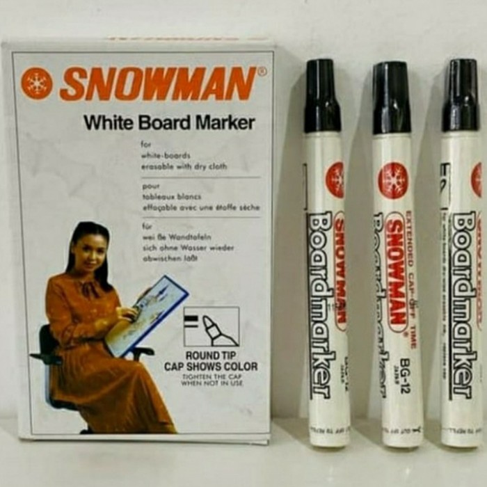 

Berkualitas Spidol Snowman Whiteboard Hitam (1Losin) Trendi