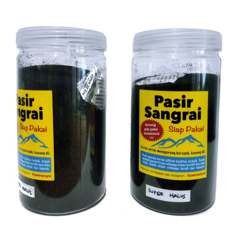 Pasir Sangrai® Siap Pakai - SUPER HALUS - Kemasan Toples Plastik 1kg / Pasir Goreng Biji-bijian/ Pasir Sangrai Kopi / Kacang Tanah / Mede / Almond / Maggot