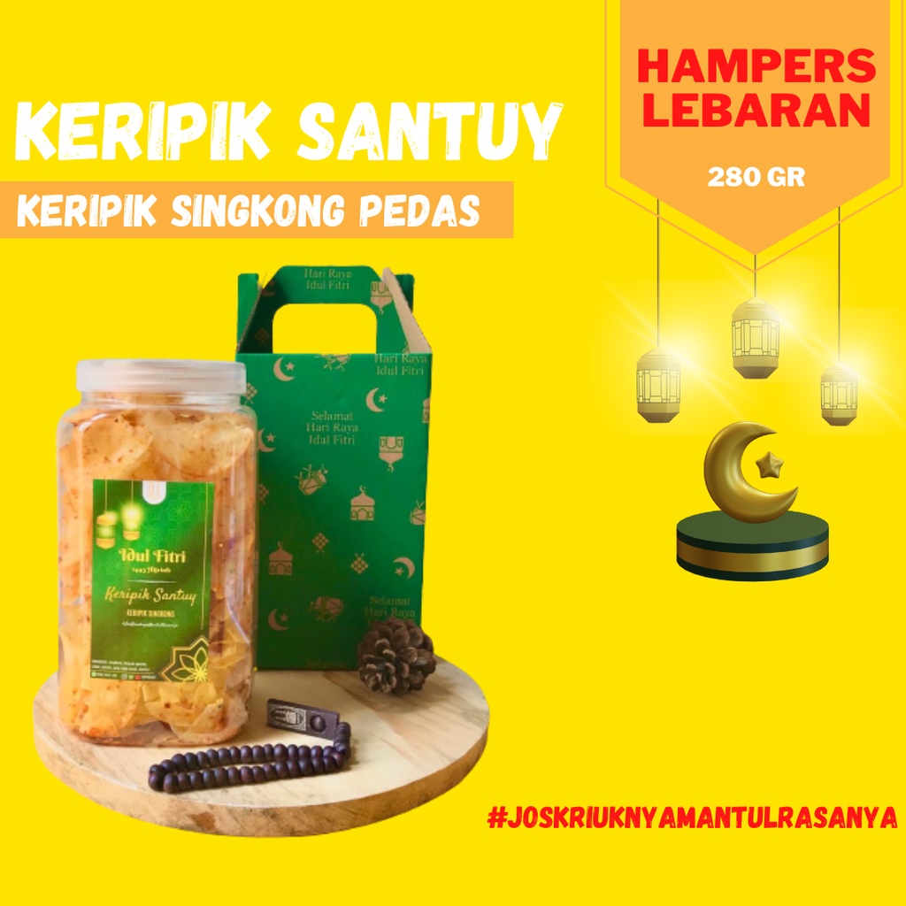 

Hampers lebaran keripik singkong pedas 280gr santuy