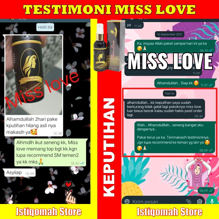 MISS LOVE SPRAY Obat Menghilangkan Keputihan Bau Yang Gatal dan Becek Saat Hamil Secara Alami Dan Cepat Pada Wanita Di Apotik Paling Ampuh - Cara Menghilangkan Keputihan Abnormal Yang Bau Gatal Becek Akibat Jamur BPOM ASLI