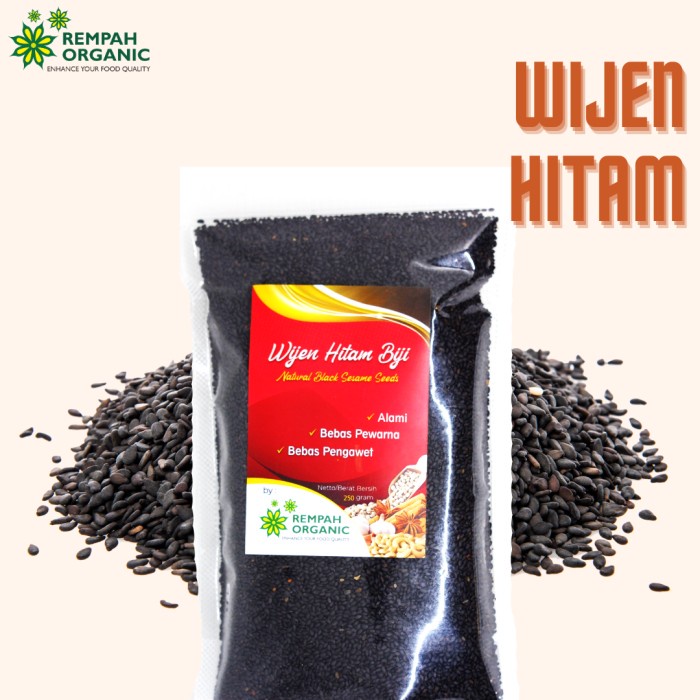 

Q121Sa Rempah Organic - Natural Black Sesame Seeds / Wijen Hitam Biji 250 Gr D51qs44