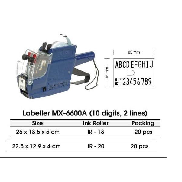 

TERLARIS !!! Price Labeller - Joyko - MX-6600A (double line Alphabet & Number)