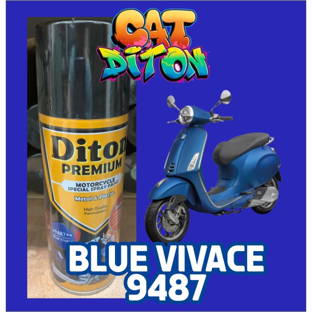 Cat Pilox Diton Premium 9487 Vespa Blue Vivace Biru Metalik Vespa