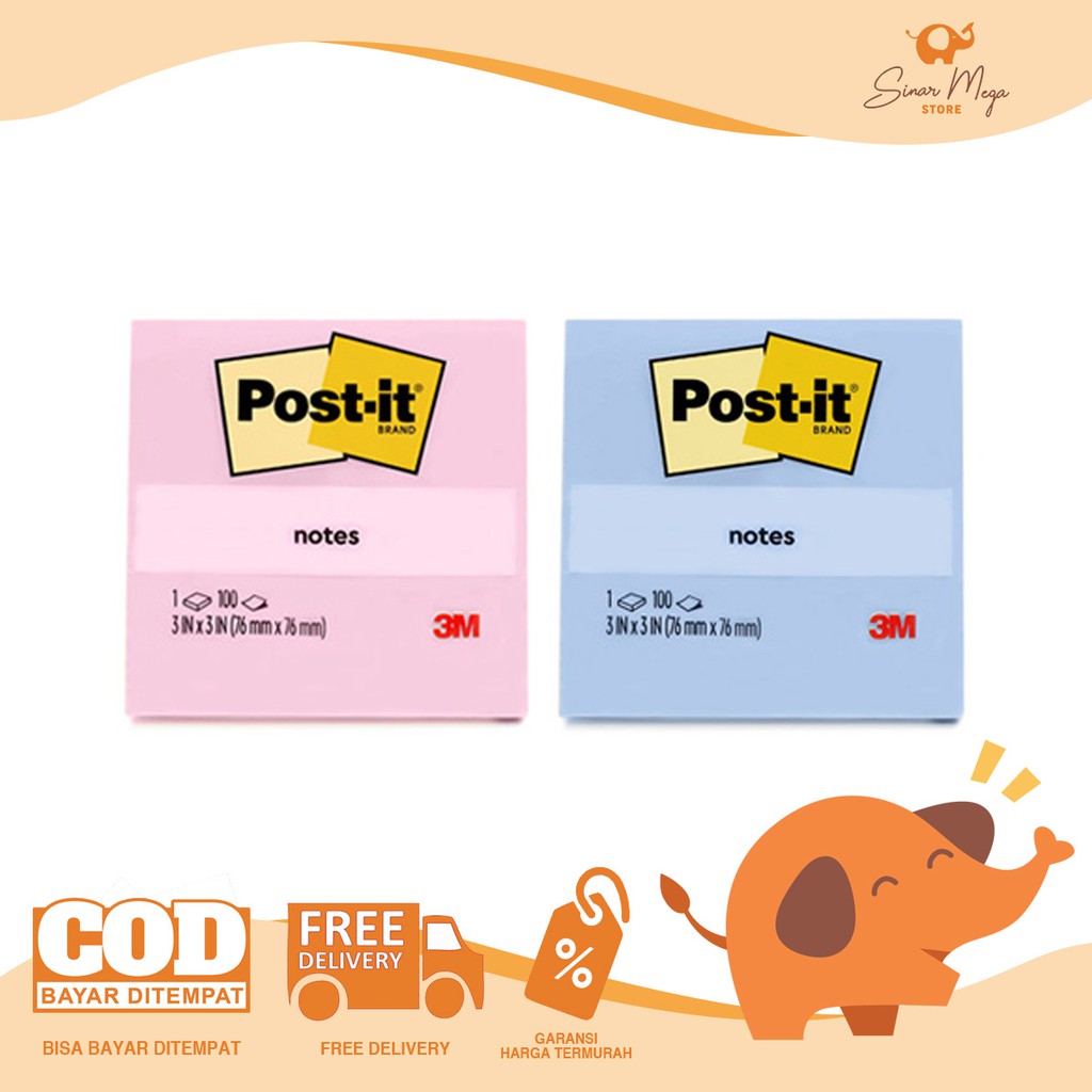 

3M Post It Memo Sticky Note 654-1 Color Pastel Lucu Unik Berkualitas