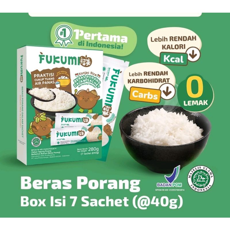 

Fukumi Beras Porang - Rice @40gr x 7 sachet