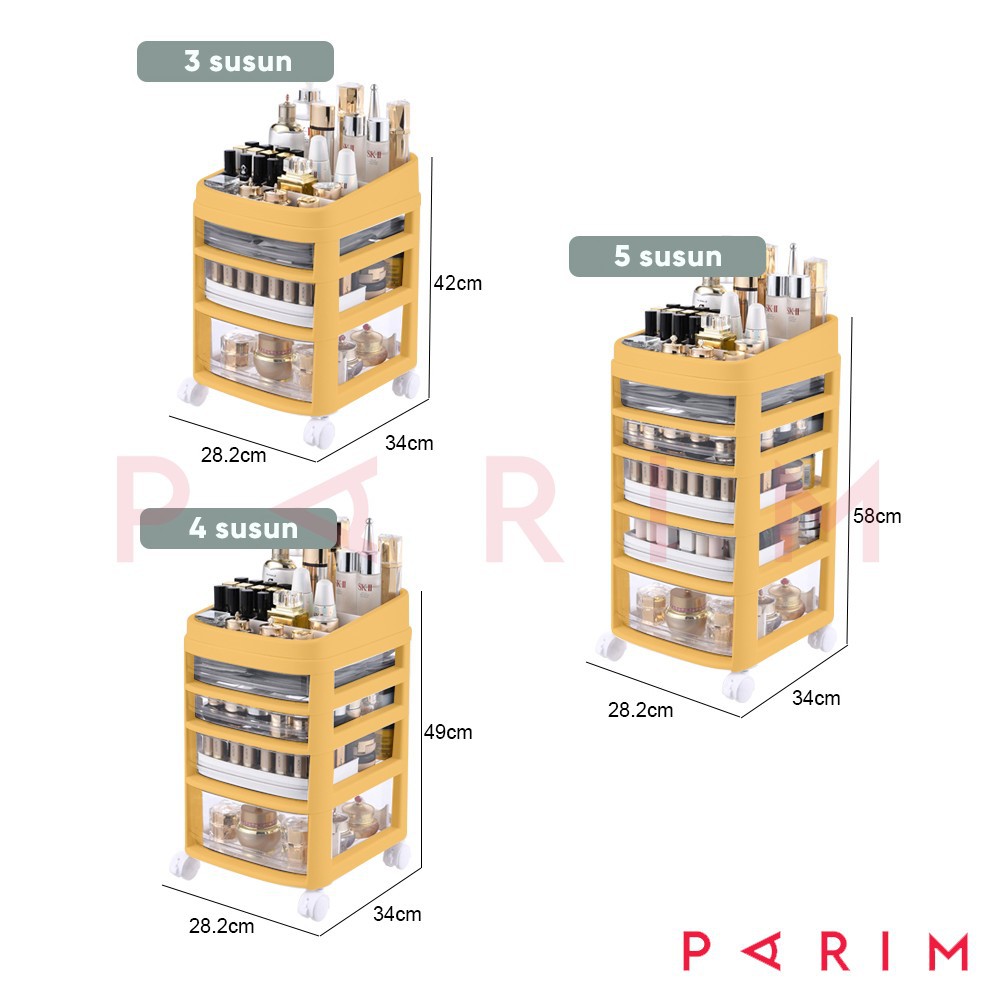 Rak Kosmetik Roda Tempat Kosmetik Tempat Penyimpanan barang Kosmetik mempunyai Roda YK DESIGN YK-132