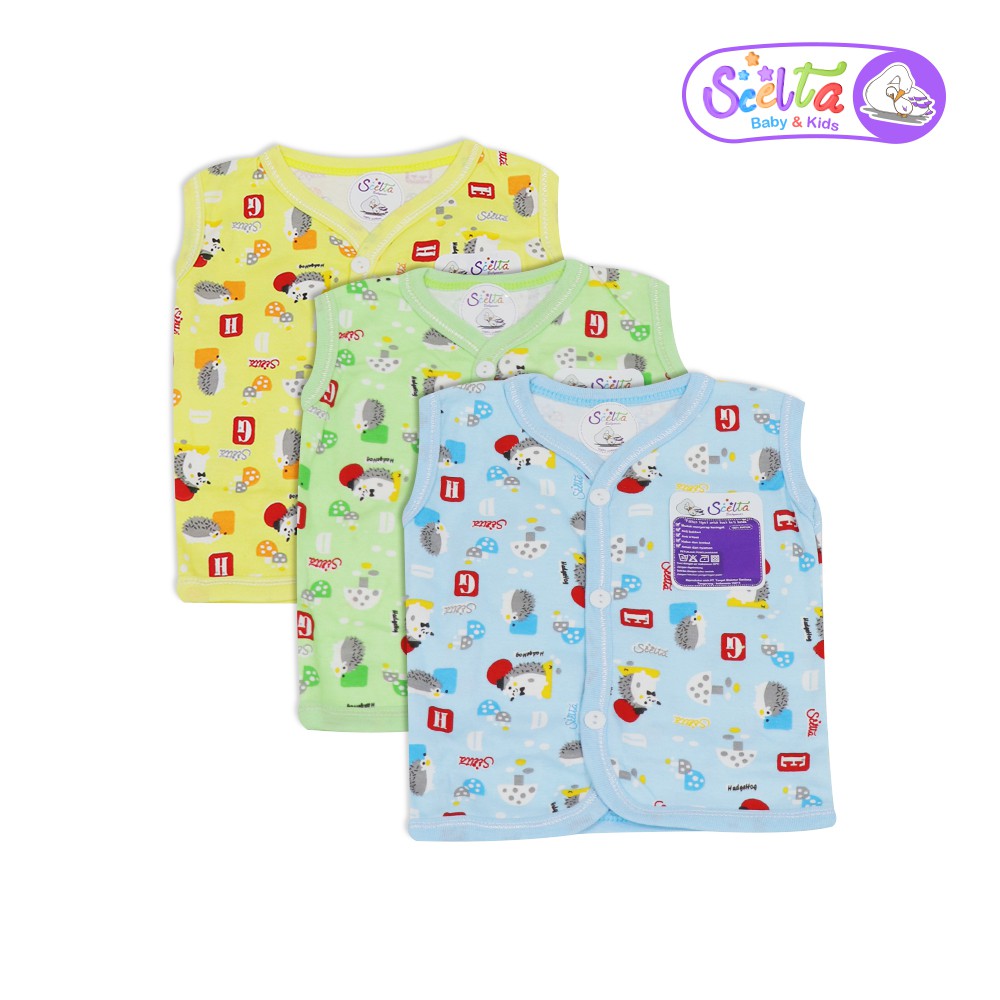 Scelta - Baby & Kids Baju Oblong Bayi Singlet Kancing Katun Unisex Cewek Cowok Bbc 2A3A