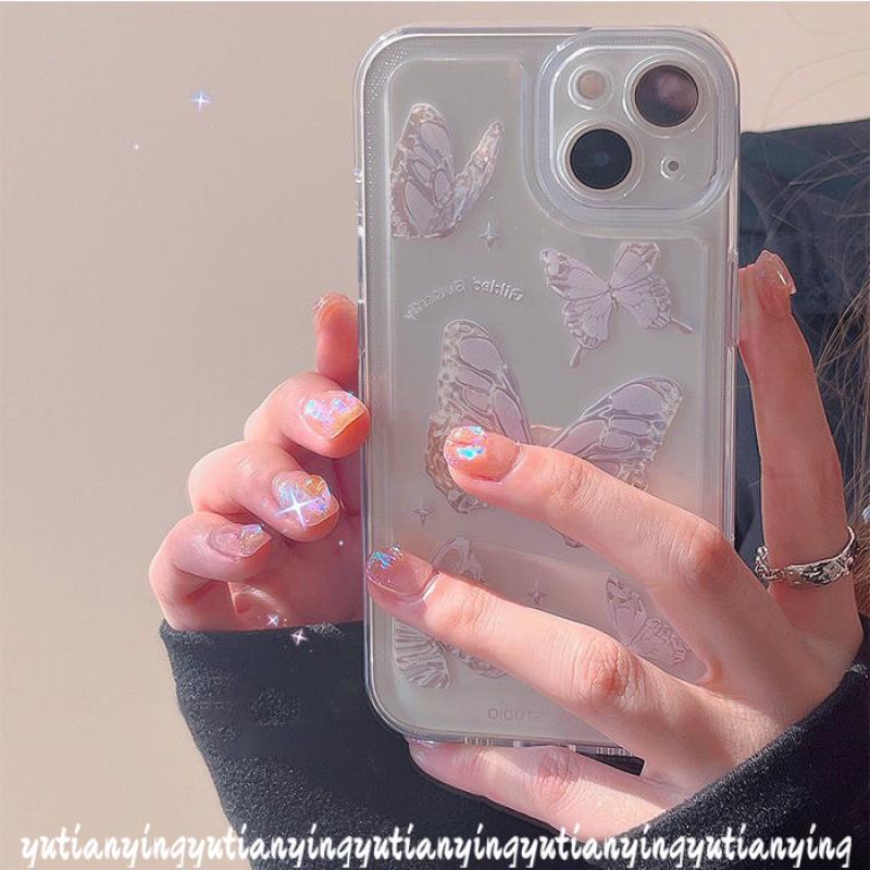 Fantasy Butterfly Case Transparan Motif Angel Eyes Untuk IPhone 6 6s 7 8 Plus 7Plus 8Plus 13 11 12 Pro MAX XR X XS MAX