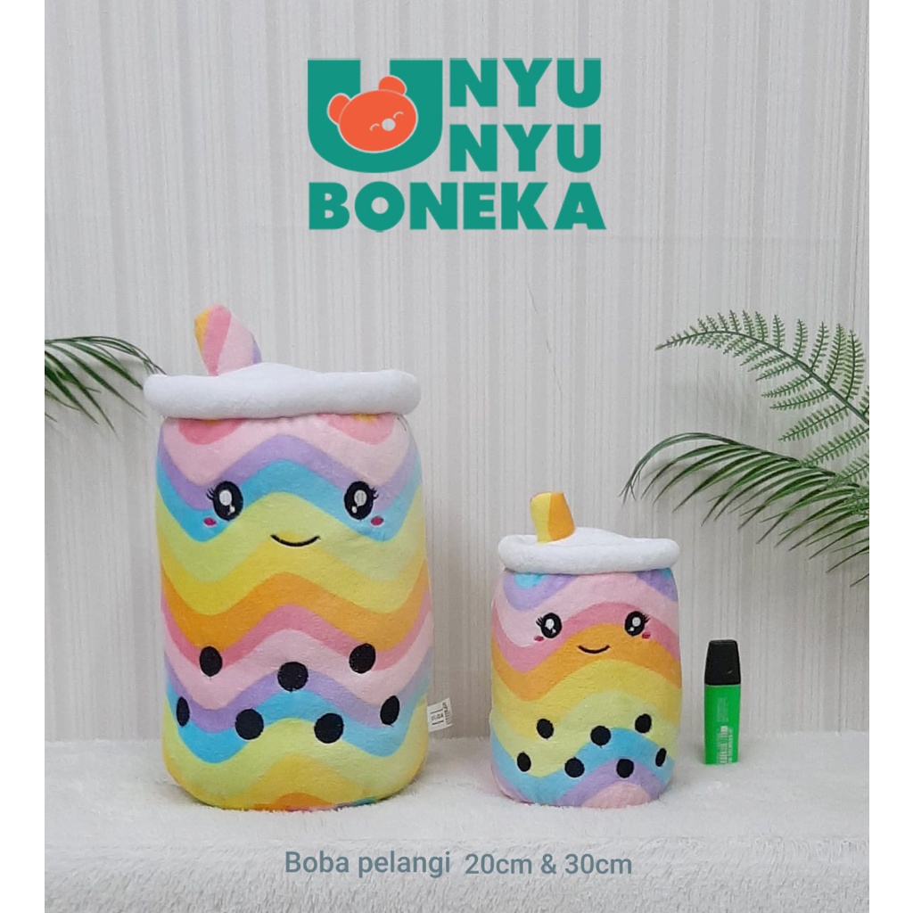 Boneka Boba Pelangi Size 20cm/mainananak/bobatea/thaitea/hadiah/lucu