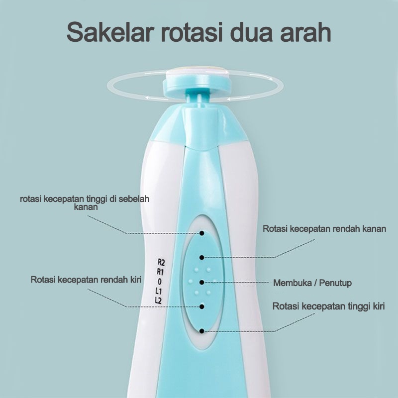 HIPPO LAND Baby Nail Trimmer Gunting kuku bayi elektrik Grinding pedicure 171