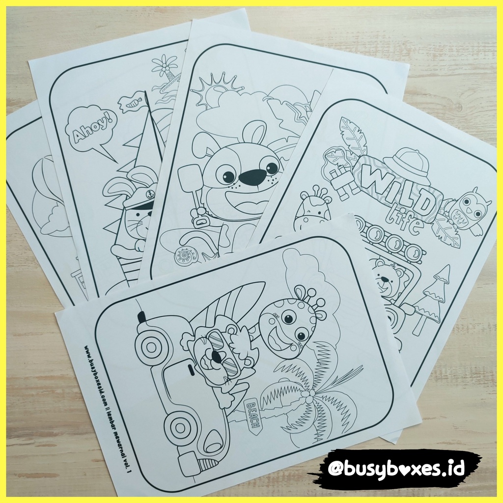 [busyboxes.id] Worksheet paud / worksheet preschool / aktivitas anak / worksheet mewarnai / lembar mewarnai vol 01