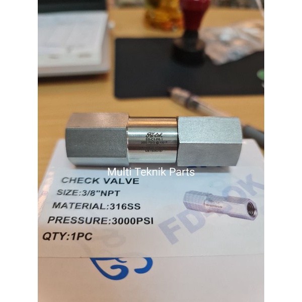 Check Valve Stainless 316 Class 3000 Psi Drat NPT 1" inch FD LOK