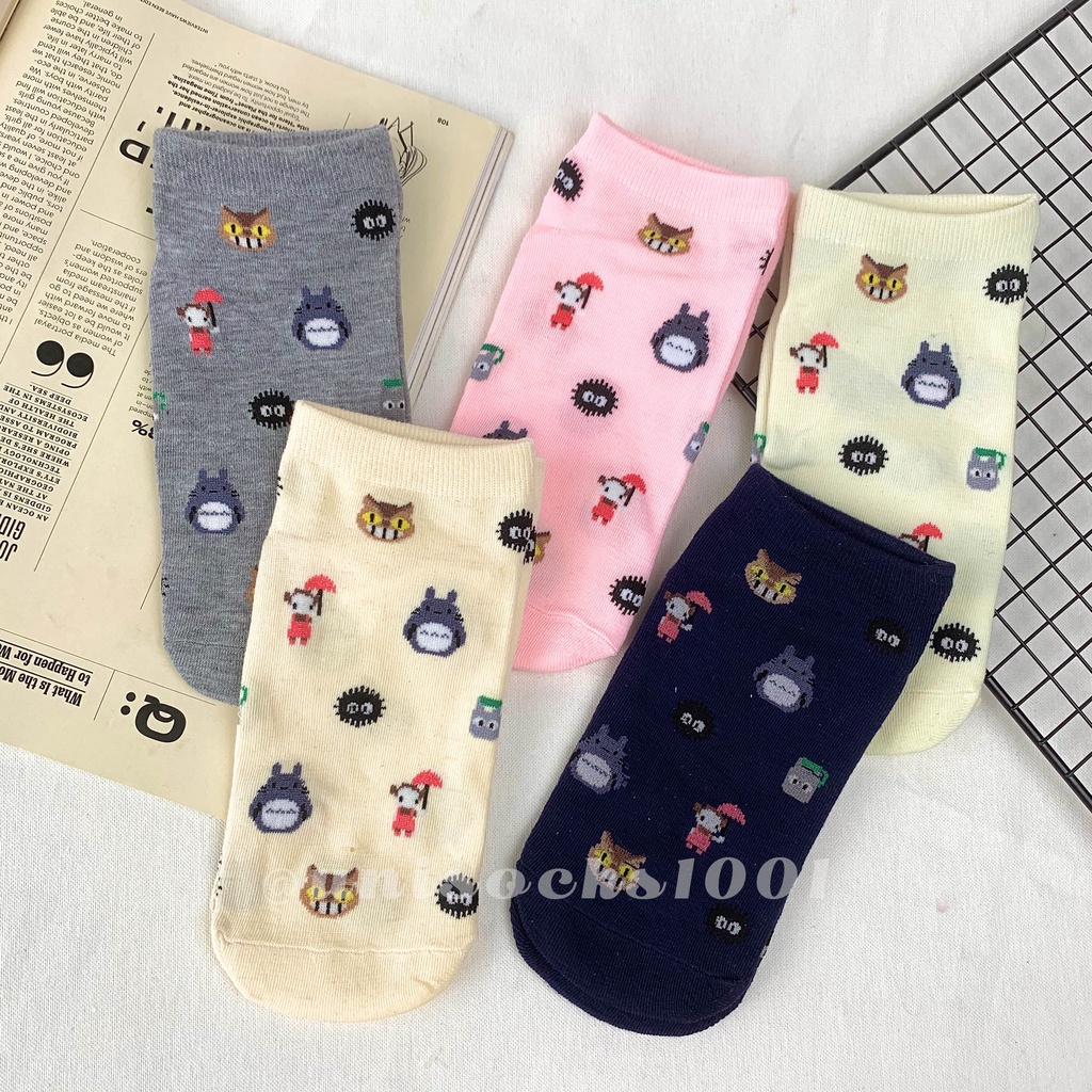 Import Kaos kaki pendek cewe wanita motif tebal lucu karakter pendek woman socks ankle sock tebal bermotif kualitas premium-1
