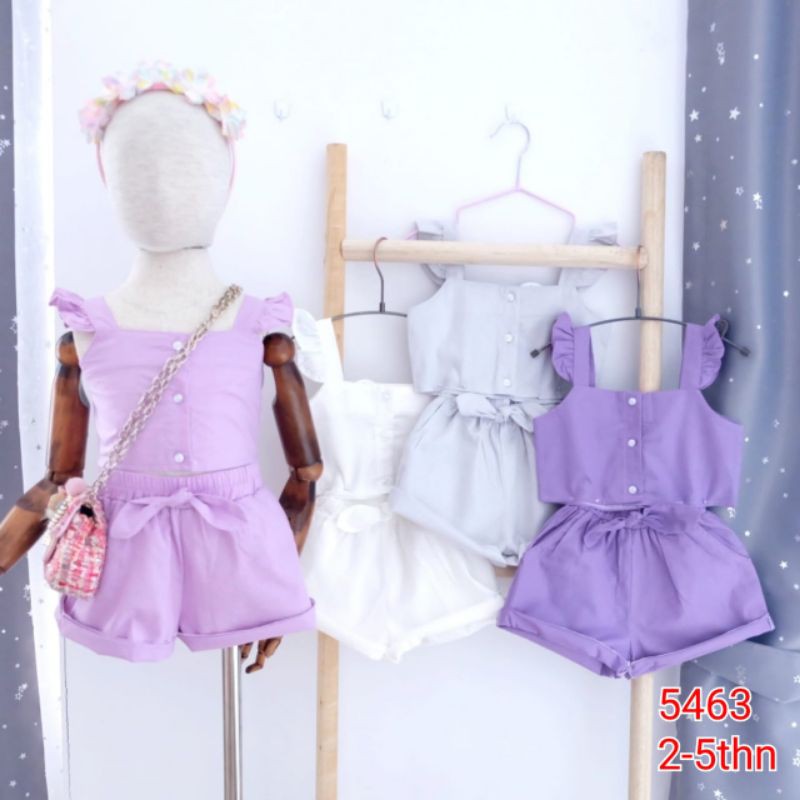 one set crop celana pendek