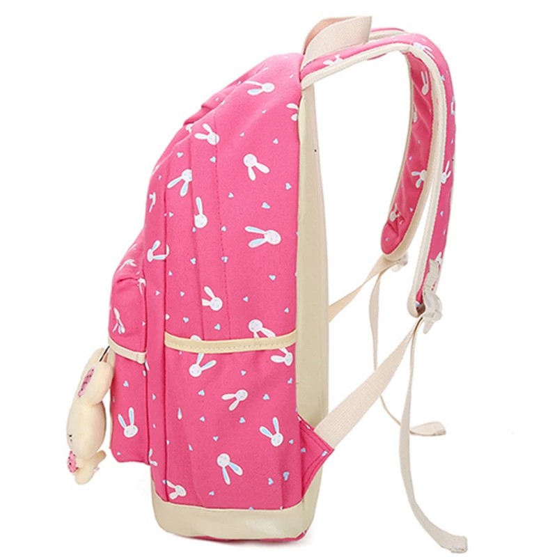 DT123 - Tas Ransel 4in1 Canvas Bunny Tas Laptop Sekolah Kuliah Kerja Anak Remaja Cewe Wanita Murmer