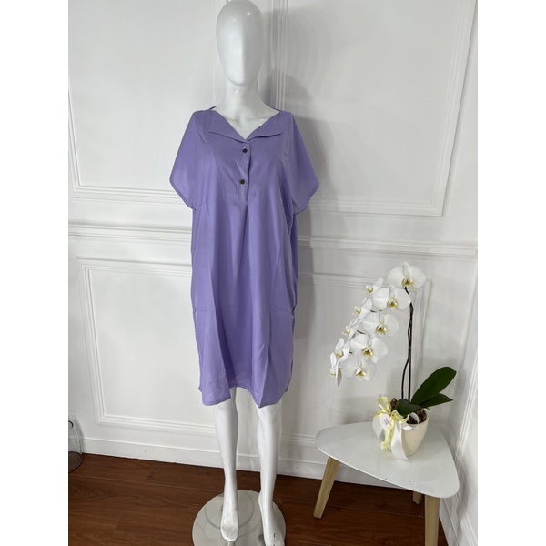 DASTER PENDEK SEBETIS RAYON MOTIF KEKINIAN VIRAL DASTER DEWASA PAKAIAN WANITA KEKINIAN LUCU-dark lilac