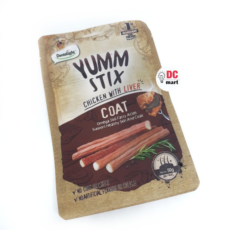 Dentalight YUMM STIX 50 Gram / Camilan Anjing / Dog Treats