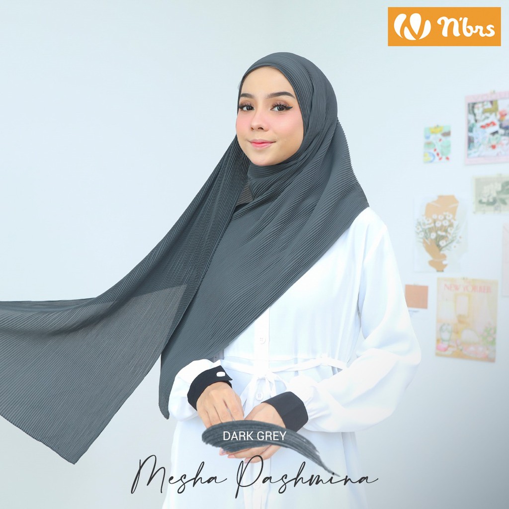 Nibras Hijab Mesha Pashmina Plisket Bahan Baby Doll Jilbab Wanita Muslimah Trendy