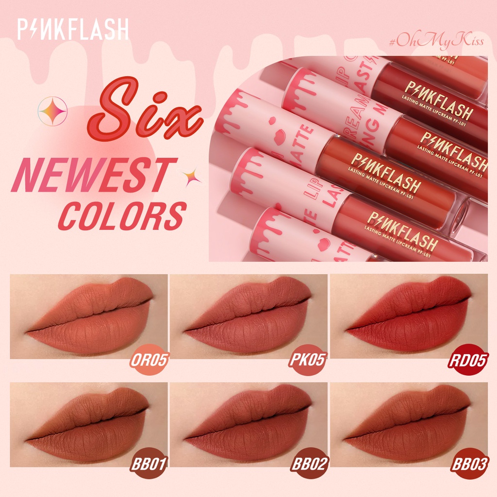 PINKFLASH Matte lip gloss lipstik tahan lama anti air-PF-L01