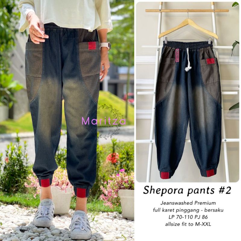 Shepora #2 celana baggy wanita bahan jeans by maritza