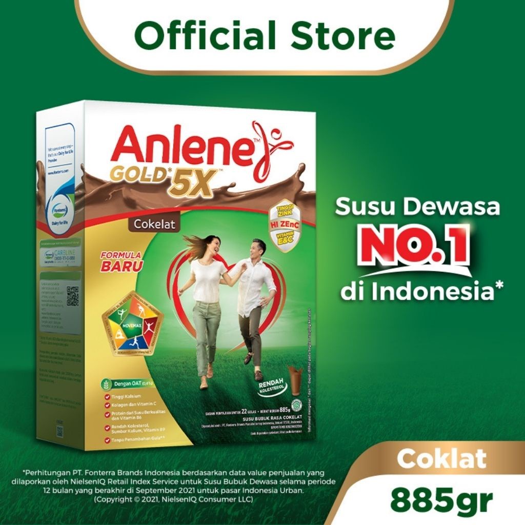 

Anlene Gold 5X Susu Bubuk Dewasa Cokelat 850g - Nutrisi Tinggi Kalsium Untuk Tulang, Sendi, dan Otot