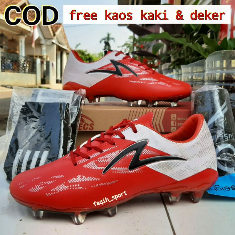 Paketan SEPATU BOLA SPECS ALPHA / lightspeed 2 (bonus kaos kaki & deker we