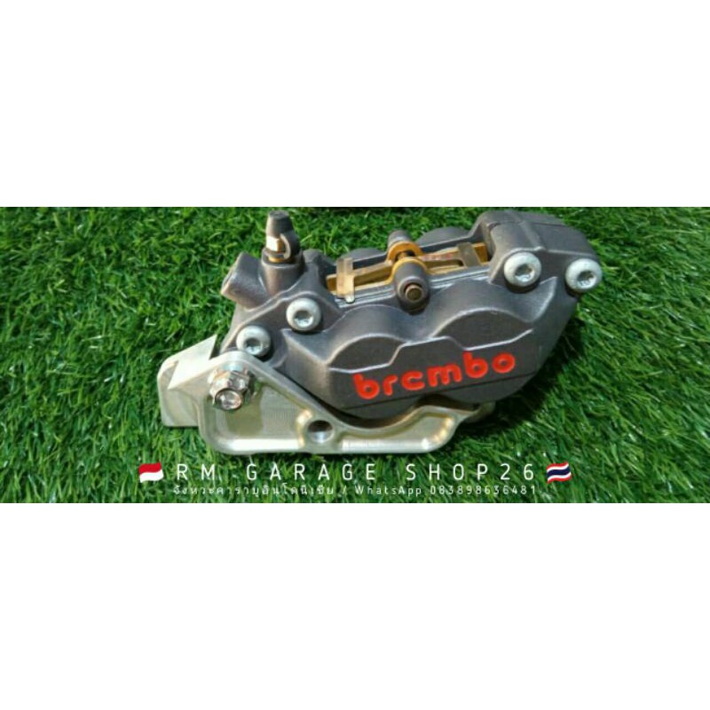 kaliper brembo 4p big kiri grey, brown grade thailand + breket shockstandard pcx 150