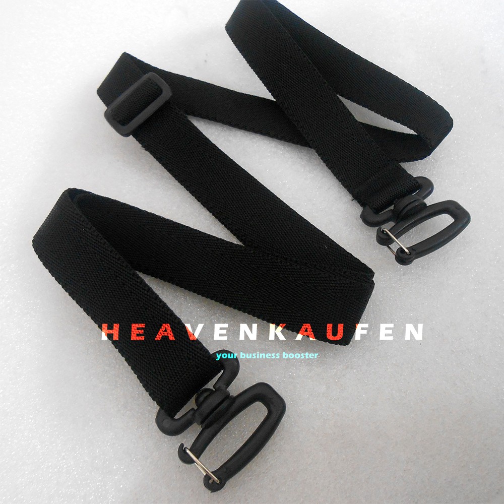 Strap Tas Pria / Tali Selempang Tas Pria Lebar 2,5 cm Hitam Kait Bentuk Huruf S