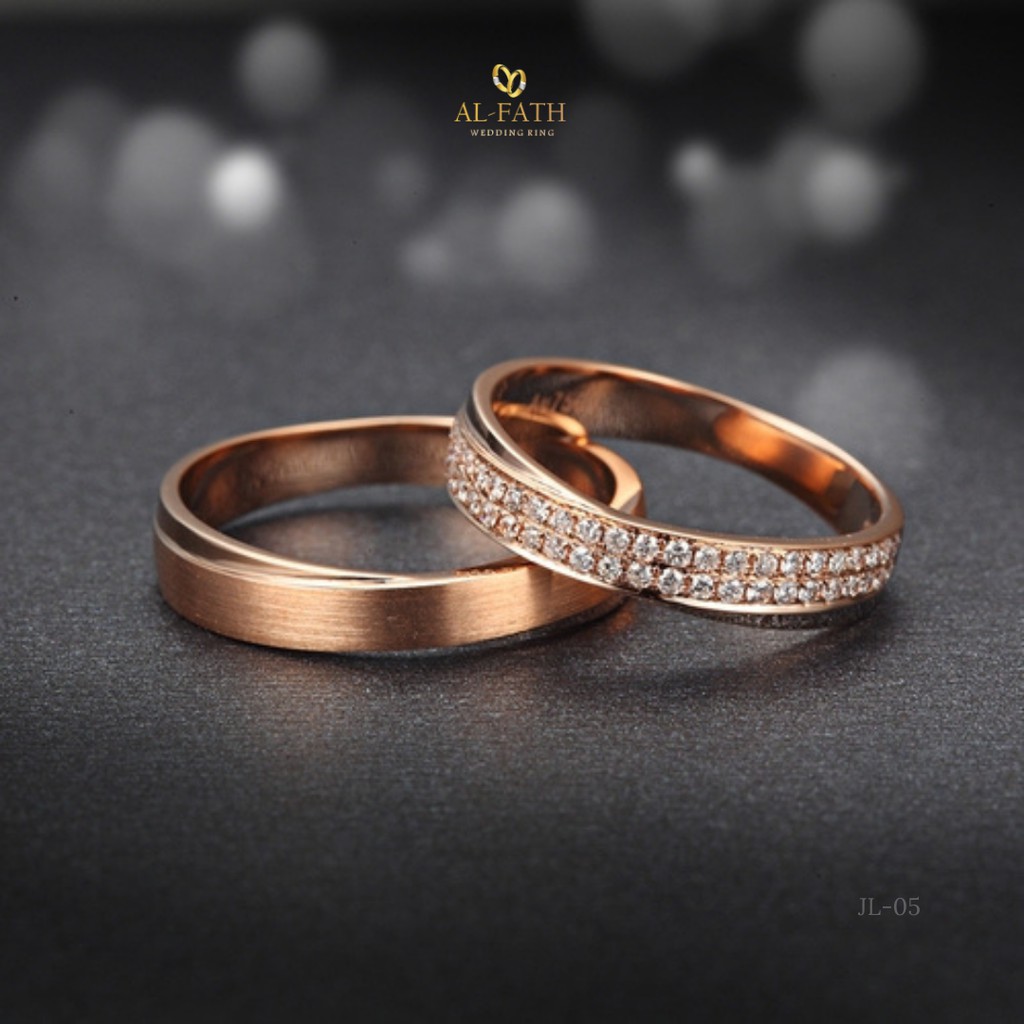 Cincin Kawin Tunangan Couple Perak Nikah Dan Lamaran Palladium Platinum Emas AL84