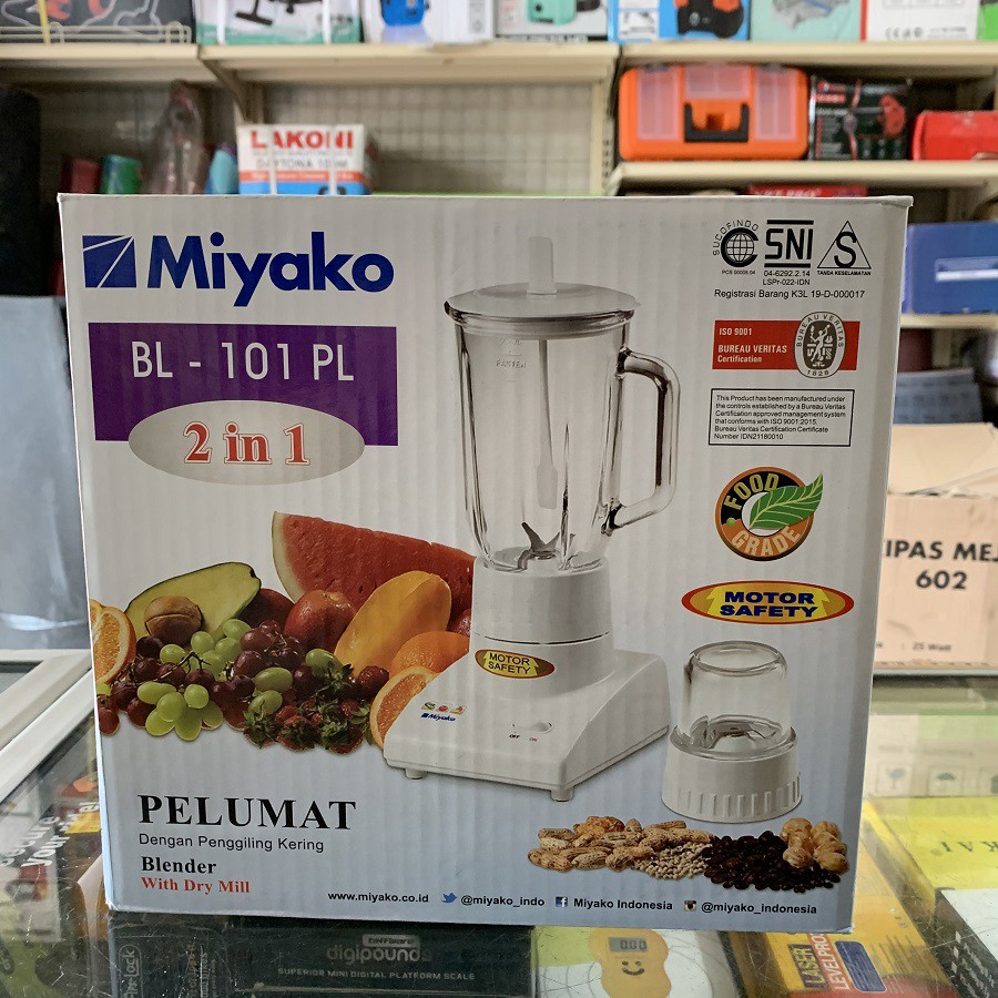 Blender Miyako BL101PL BL 101 PL Plastik Blender Miyako Plastik 2in1 Dry Mill