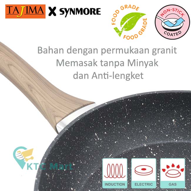 KTCmart - OBLEROME Granite Frypan Anti lengket Marble | Premium Cookware | Penggorengan