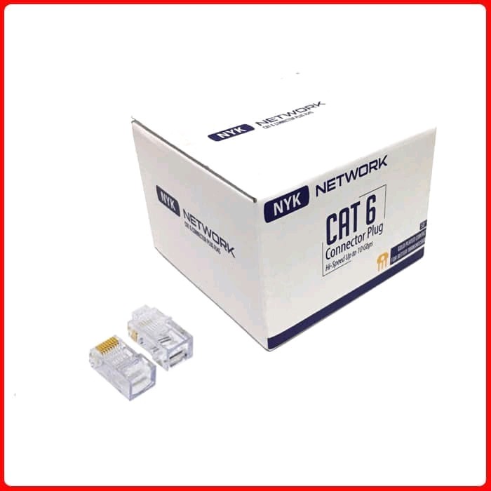 CONNECTOR RJ 45 CAT-6 NYK JACK KONEKTOR LAN CAT6 50PCS