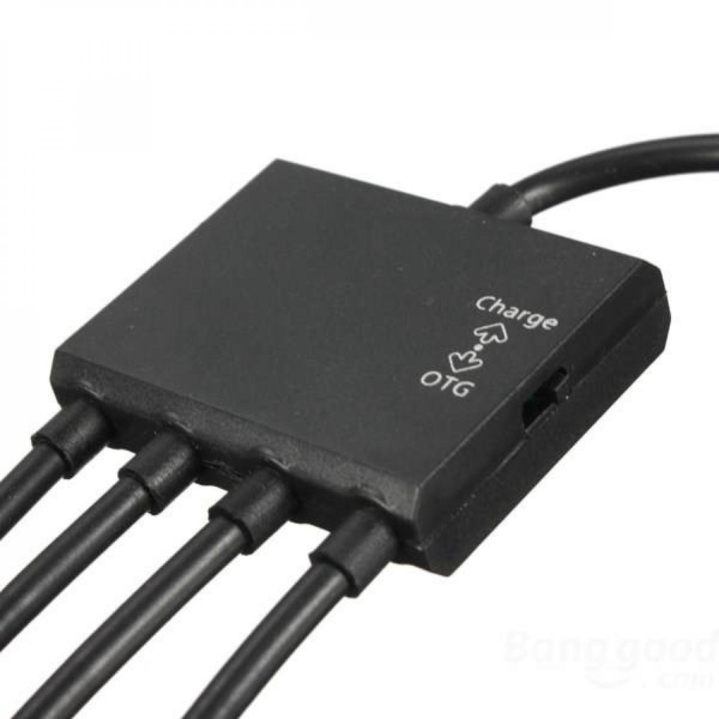 (100% BARANG ORI) Multifunction Micro USB OTG Hub 4 in 1 Data Cable &amp; Charge - M3H4
