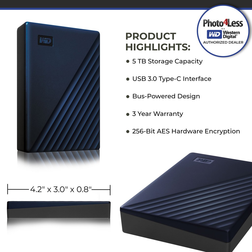 WD MY Passport Ultra USB-C 5TB USB Type C USBC HDD Hardisk 2,5&quot; 5 TB