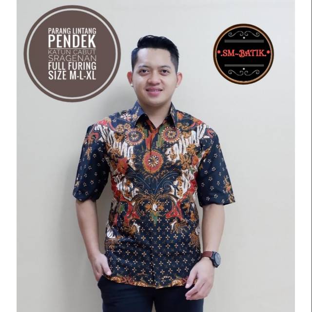 SM Batik - Parang Lintang - Hem Batik Pria - Katun Cabut Sragenan - Full Furing - Batik High Quality