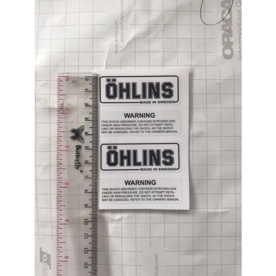 Sticker Tabung Shock Ohlins (Original Look alike) - Hitam Sticker Tabung Shock Ohlins sticker shockbreaker cartridge rep polos