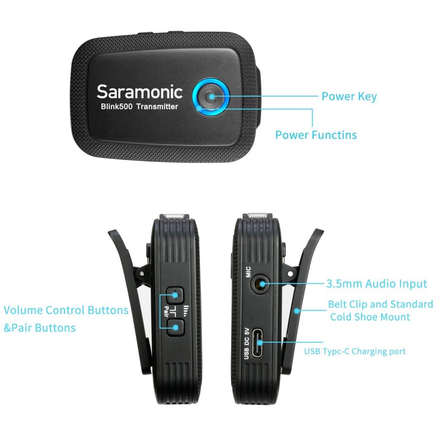 Mic Youtuber Wireless Saramonic Blink 500 B1 (TX + RX) - Garansi 2 Tahun