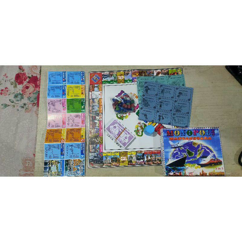 ( BISA COD ) Monopoly 5 In 1 Monopoli, Halma, Catur, Ular Tangga, Ludo Permainan Papan Monopoly 5in1 4in1