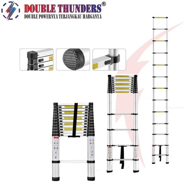 Tangga Teleskopik 4.4M Single Telescopic Ladder 4.4 M Double Thunder