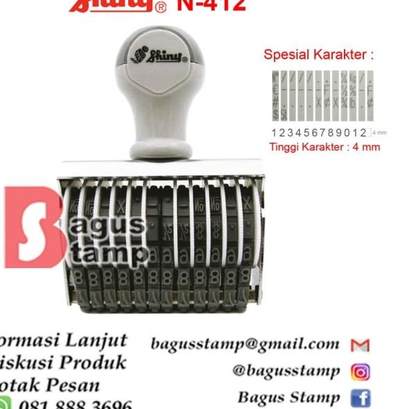 

♪ Stempel Manual Huruf Angka 12 Digit 4mm 4 mm Shiny N 412 / N-412 - Stempel Saja ◙