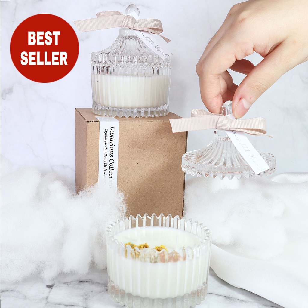 Crystal Jar Premium Scented Candle/Lilin Aromaterapi Souvenir Pernikahan Wedding Hadiah Souvenir