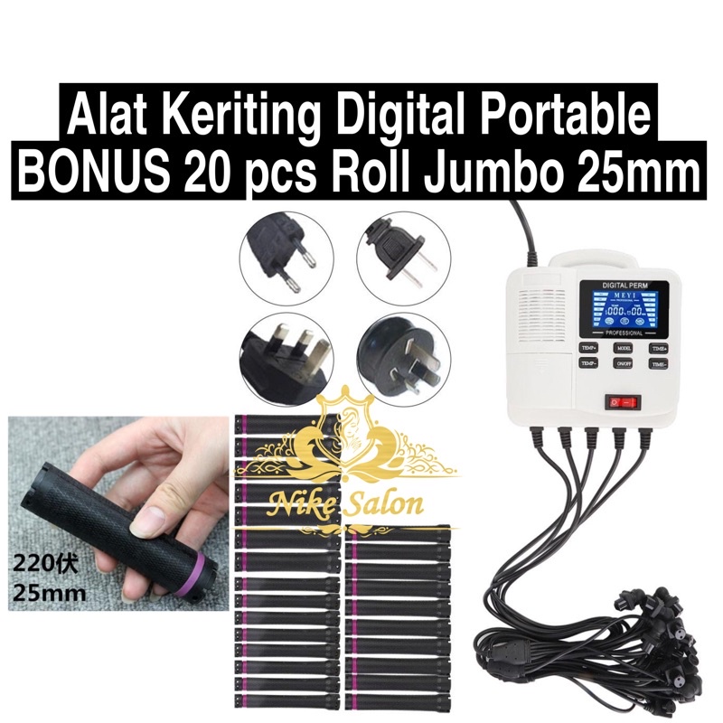 Alat Keriting Digital Hair Perm Machine Pengeriting Roll Rotto Curly Permanen Permanent