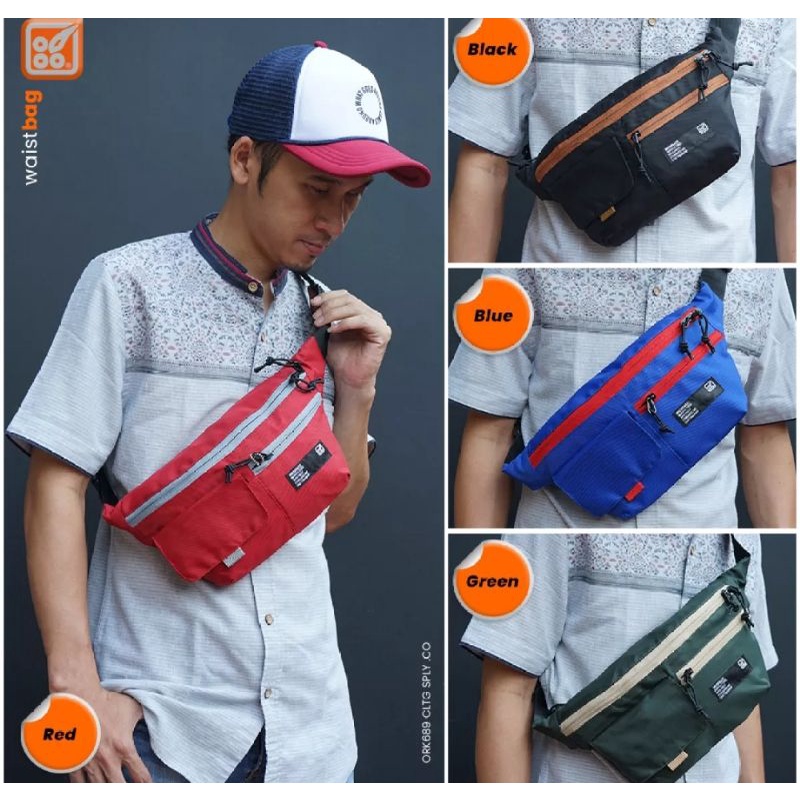 Waistbag Pria Ork_689| Tas Selempang Pria WP Craft | Tas Bahu Pria| Tas Pria Keren | WAISTBAG ORK_68