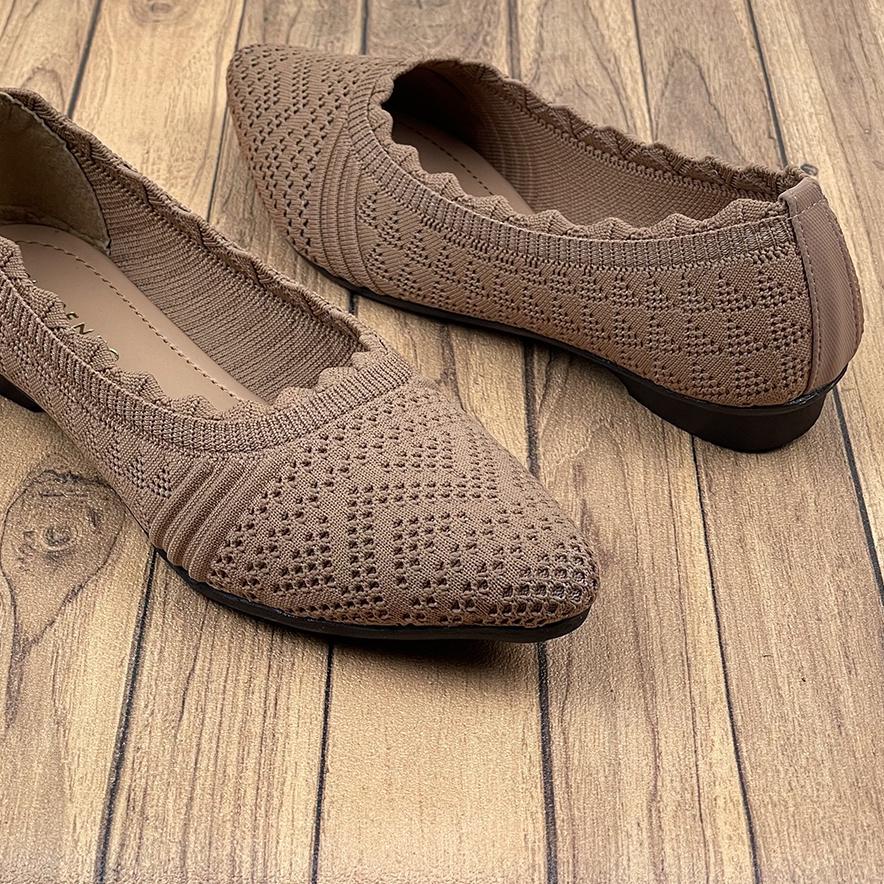 『PENJUALAN CEPAT』 Sepatu Flat Wanita Rajut Import ID03 ~ CLARENZO MALL/5.5 Flash Sale/〖5.5 Flash Sal