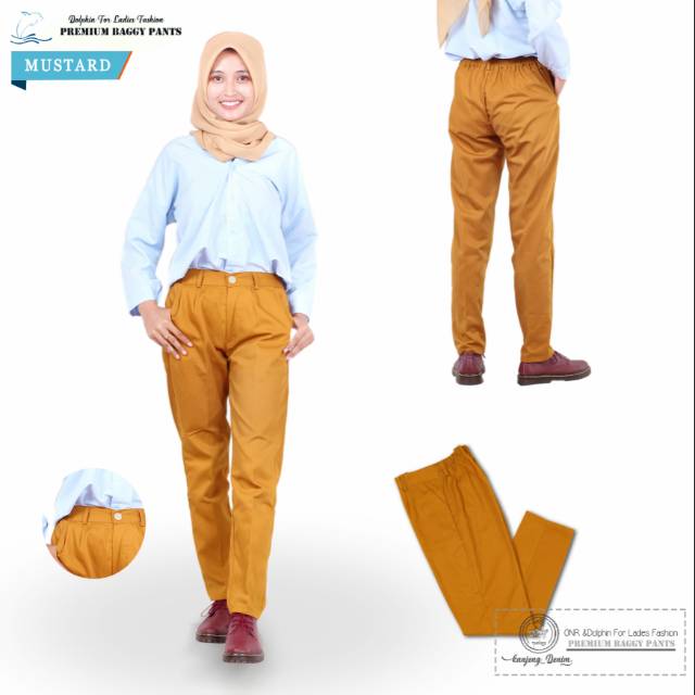 (CUCI GUDANG!!) BAGGY PANTS PREMIUM ONR &amp; DOLPHIN KAIN AMERICAN DRILL GRID A IMPORT QUALITY