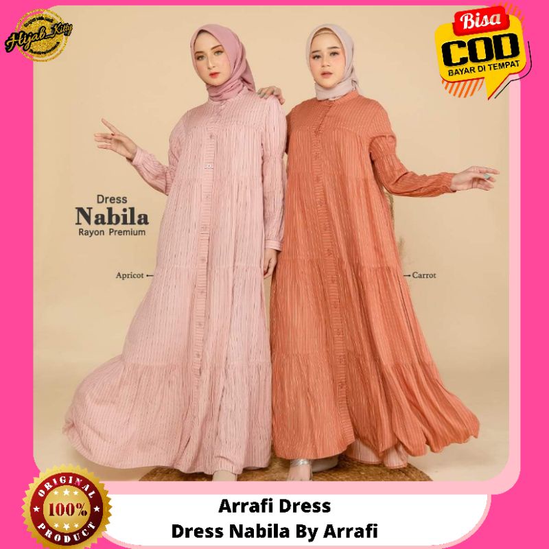 Arrafi✔️Dress Gamis Remaja Dewasa Nabila Dress By Arrafi Terbaru Terlaris 2022 Bisa COD Arrafi Hijab