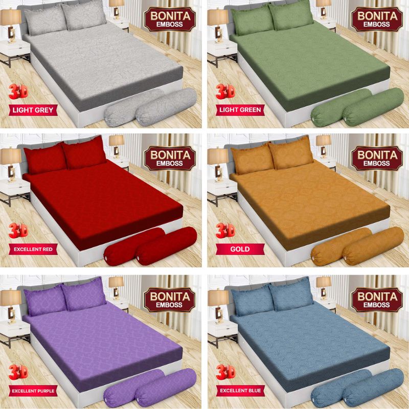 RC BONITA Sprei Polos Emboss KING uk. 180x200 Dijamin tidak luntur!